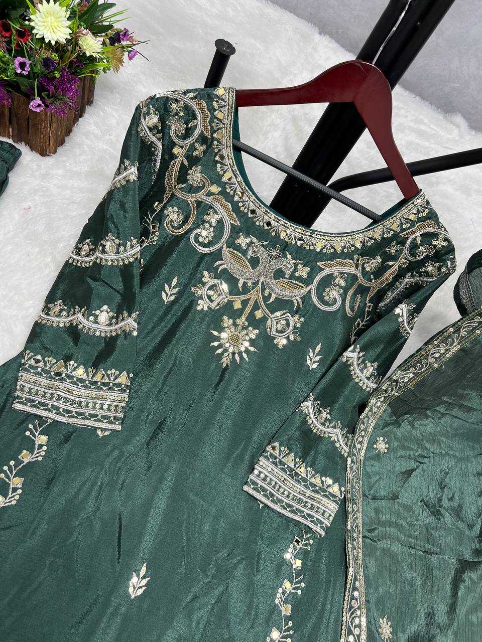 YNF CHINON SILK KESH227 1016 SUITS & DRESSES WHOLESALE SHARARA SALWAR EMBROIDERY LADIES SILK WEDDING SILK SUITS MANUFACTURER