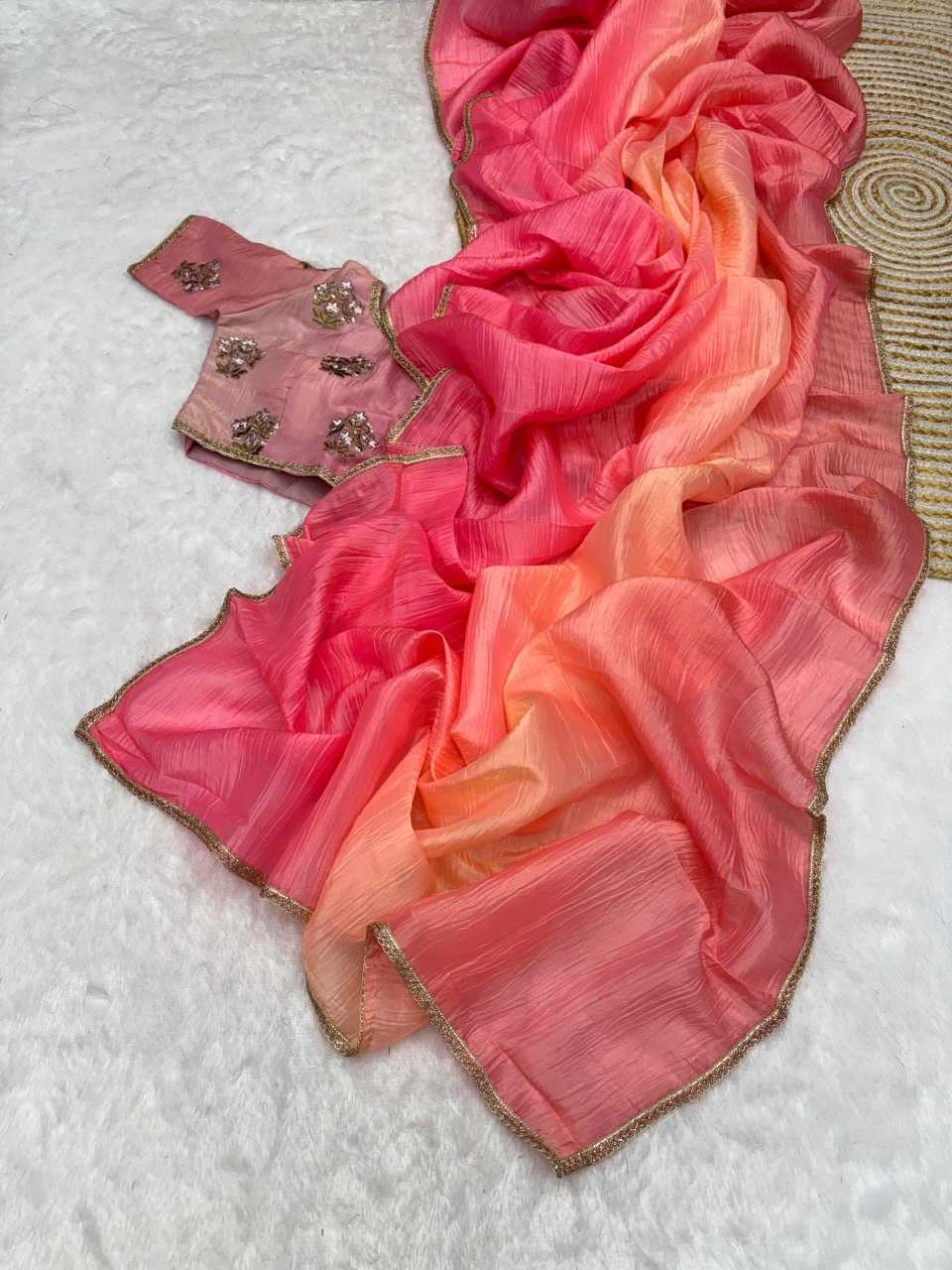 YNF CRUSH SILK KESH221 PTF07 SAREES WHOLESALE CREPE SILK FANCY SILK PARTY WEAR SAREES MANUFACTURER