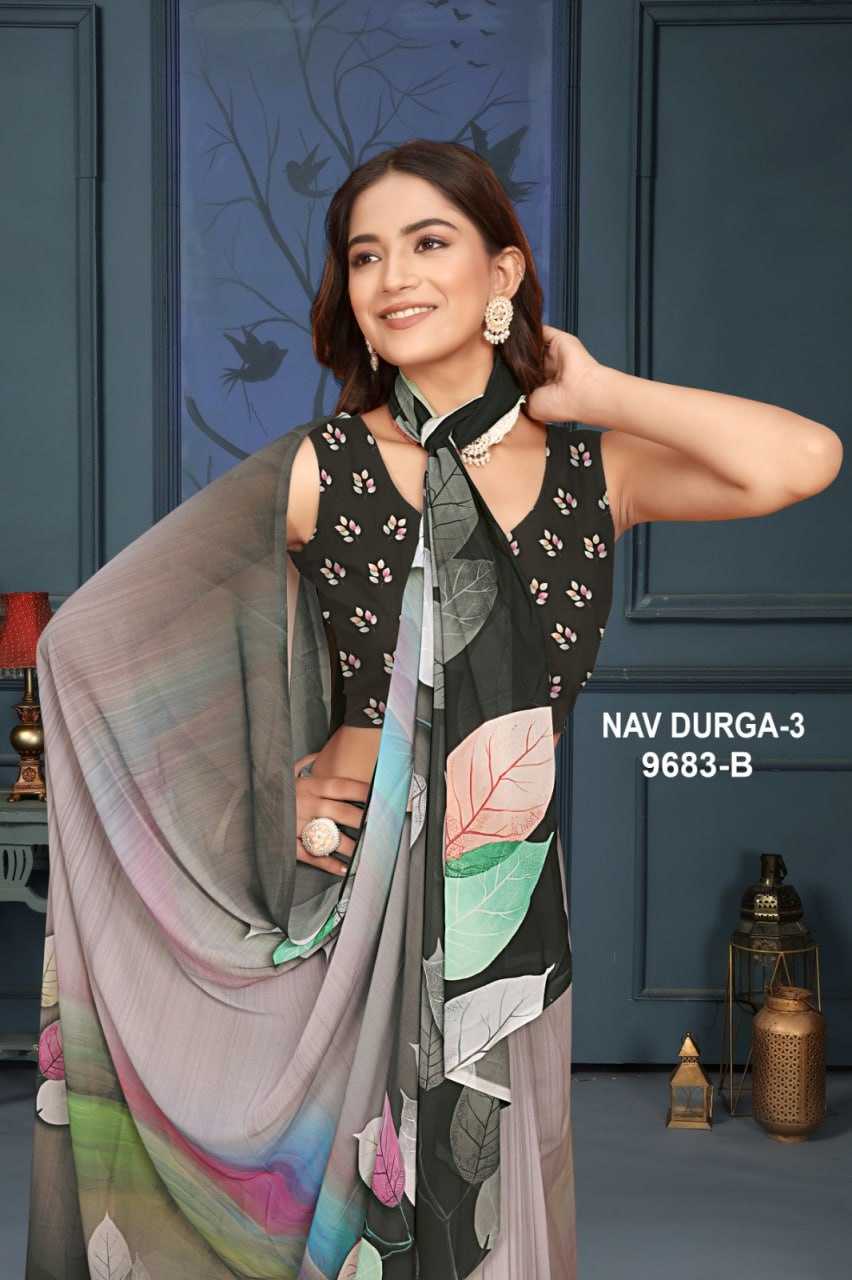 YNF GEORGETTE KESH113 Navdurga Vol-3 CLOTHING BRANDS WHOLESALE SANJANA DESIGNWEAR SAREES MANUFACTURER