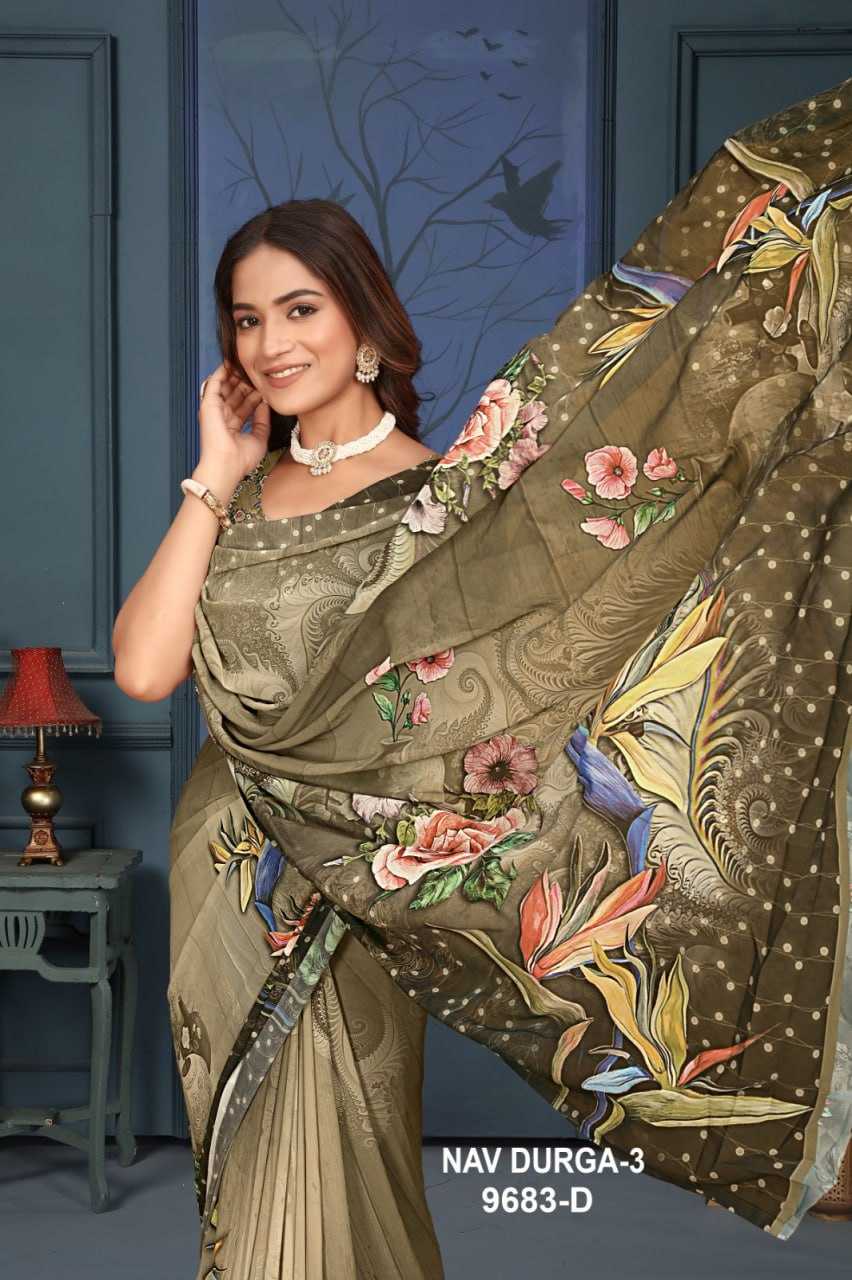 YNF GEORGETTE KESH113 Navdurga Vol-3 CLOTHING BRANDS WHOLESALE SANJANA DESIGNWEAR SAREES MANUFACTURER