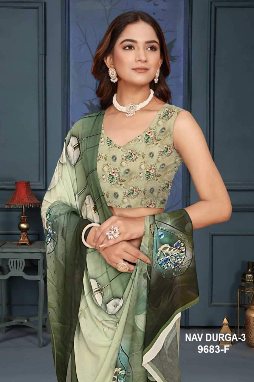 YNF GEORGETTE KESH113 Navdurga Vol-3 CLOTHING BRANDS WHOLESALE SANJANA DESIGNWEAR SAREES MANUFACTURER