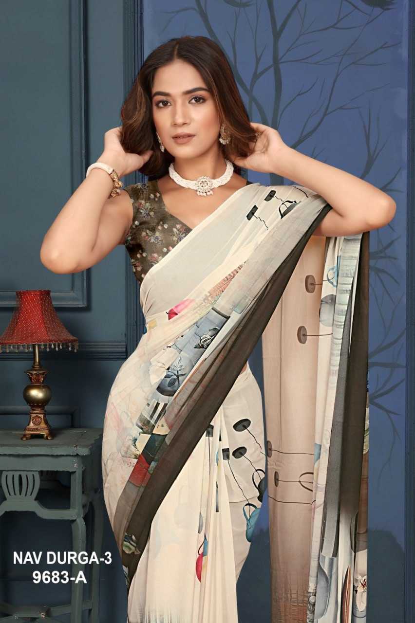 YNF GEORGETTE KESH113 Navdurga Vol-3 CLOTHING BRANDS WHOLESALE SANJANA DESIGNWEAR SAREES MANUFACTURER