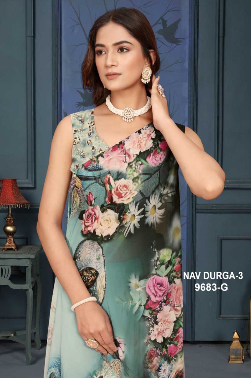 YNF GEORGETTE KESH113 Navdurga Vol-3 CLOTHING BRANDS WHOLESALE SANJANA DESIGNWEAR SAREES MANUFACTURER