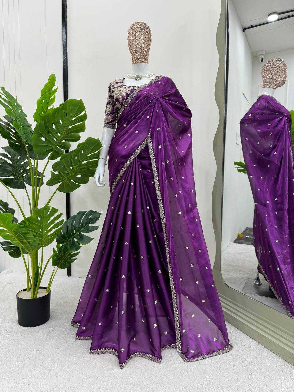 YNF JIMMY CHOO RIN133 495 SAREES WHOLESALE JIMMY CHOO SEQUENCE PARTY WEAR SAREES MANUFACTURER