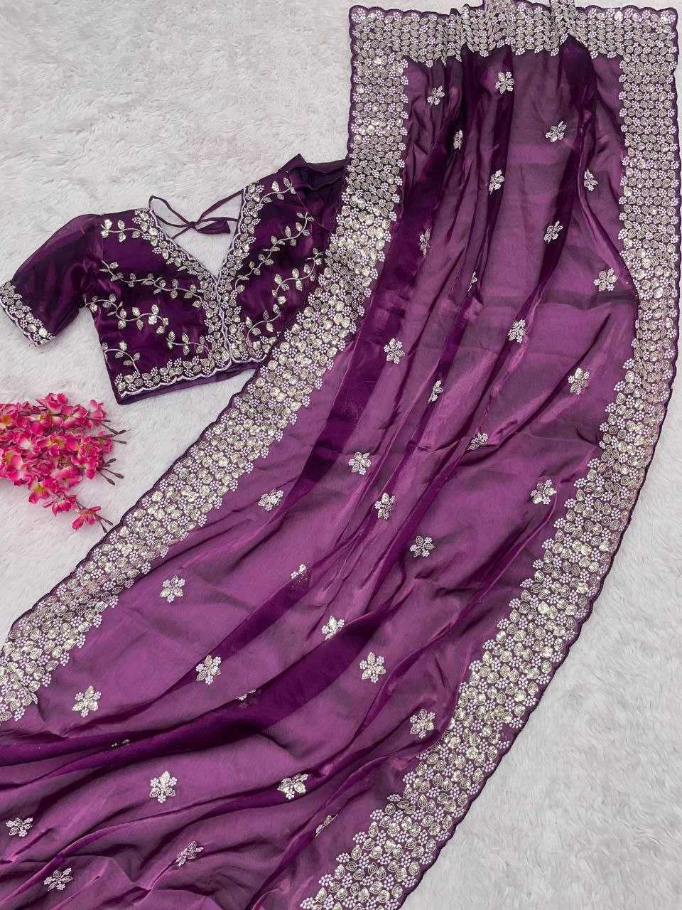 YNF JIMYY CHOO RUN143 364 SAREES WHOLESALE DESIGNER JIMMY CHOO SEQUENCE  SAREES MANUFACTURER