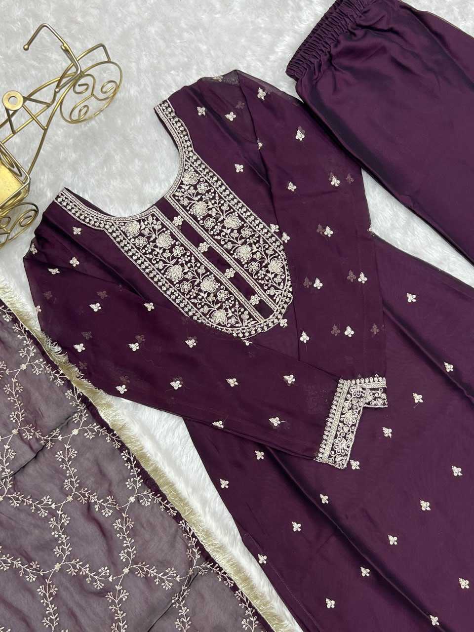 YNF RANGOLI SILK KESH230 273 SUITS & DRESSES WHOLESALE EMBROIDERED LADIES SILK PARTY WEAR SUITS MANUFACTURER