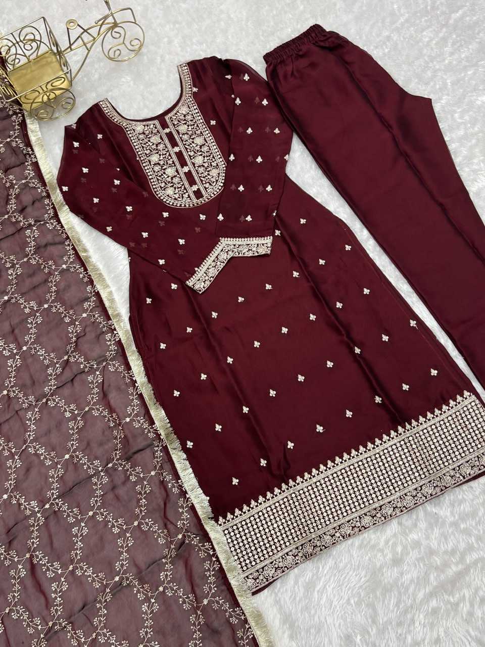 YNF RANGOLI SILK KESH230 273 SUITS & DRESSES WHOLESALE EMBROIDERED LADIES SILK PARTY WEAR SUITS MANUFACTURER