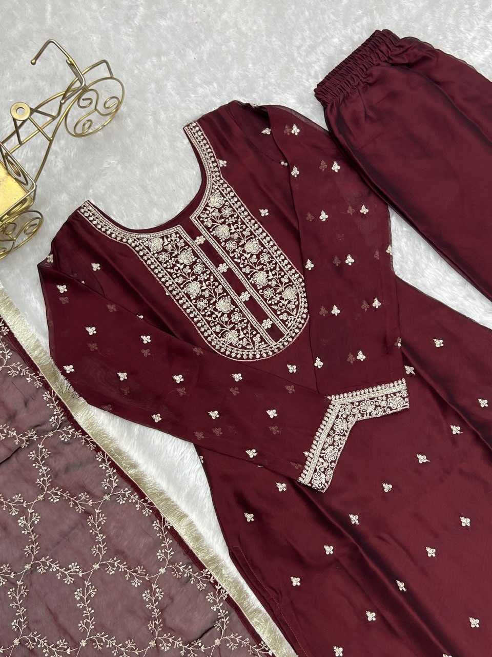 YNF RANGOLI SILK KESH230 273 SUITS & DRESSES WHOLESALE EMBROIDERED LADIES SILK PARTY WEAR SUITS MANUFACTURER