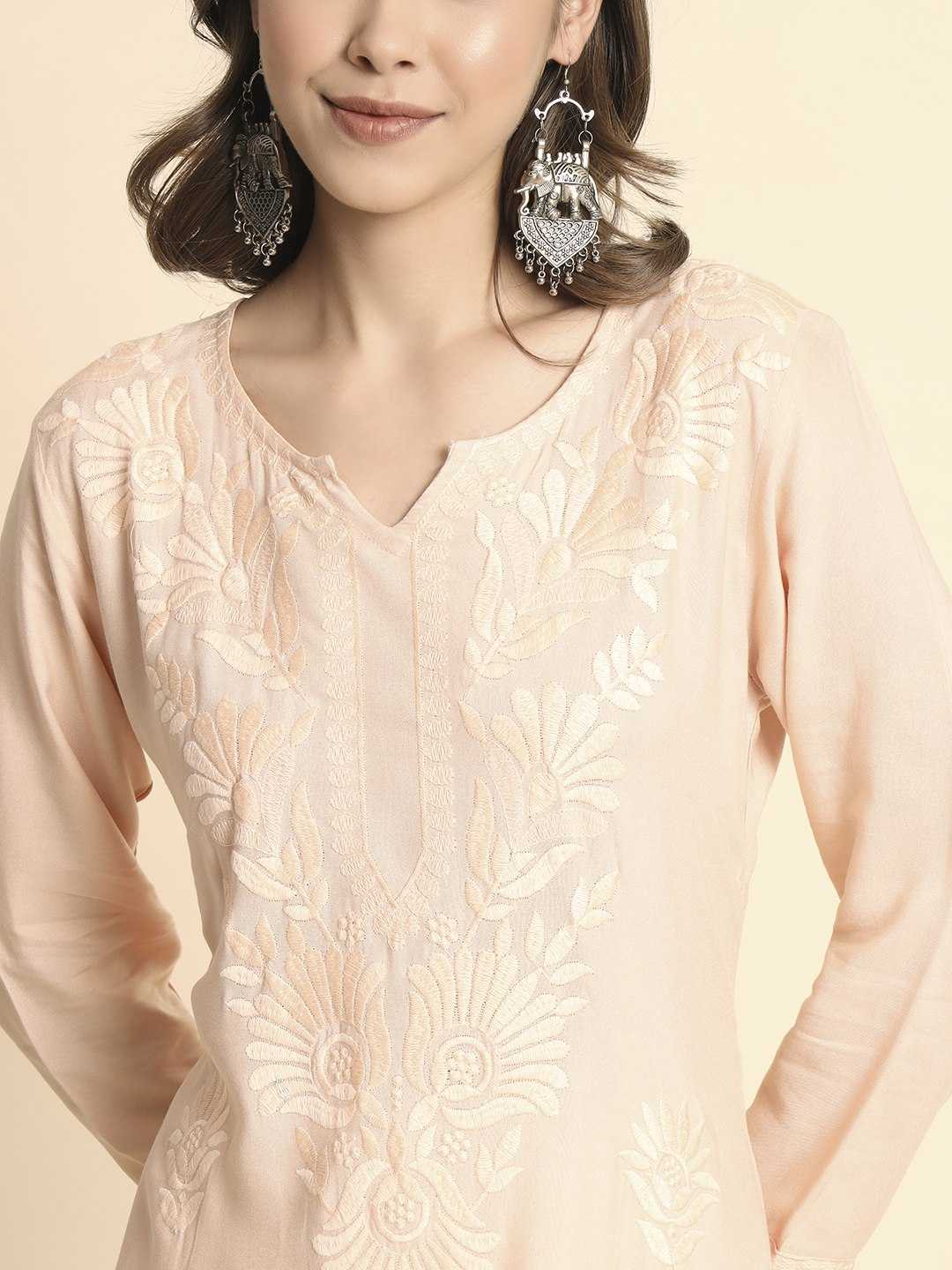 YNF RAYON RIN188 Adipurush KURTIS WHOLESALE LONG RAYON CHIKANKARI KURTIS MANUFACTURER