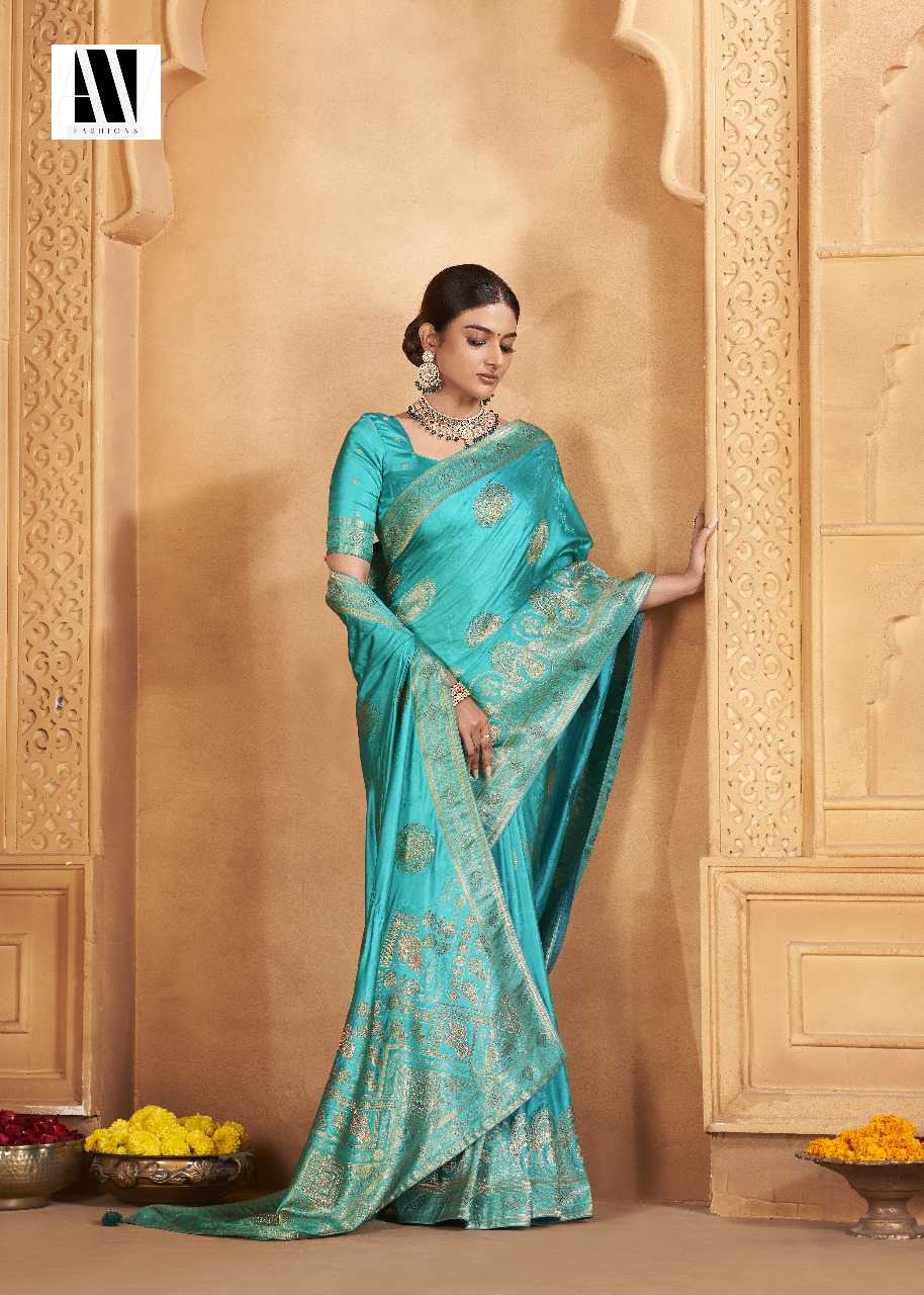 YNF SATIN SILK KESH235 BANARASI FUSION VOL 2 CLOTHING BRANDS WHOLESALE AV FASHION SAREES MANUFACTURER