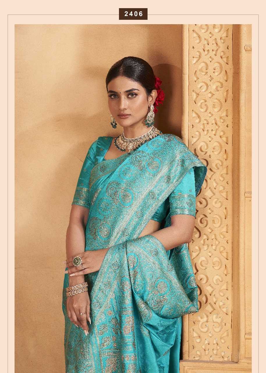 YNF SATIN SILK KESH235 BANARASI FUSION VOL 2 CLOTHING BRANDS WHOLESALE AV FASHION SAREES MANUFACTURER