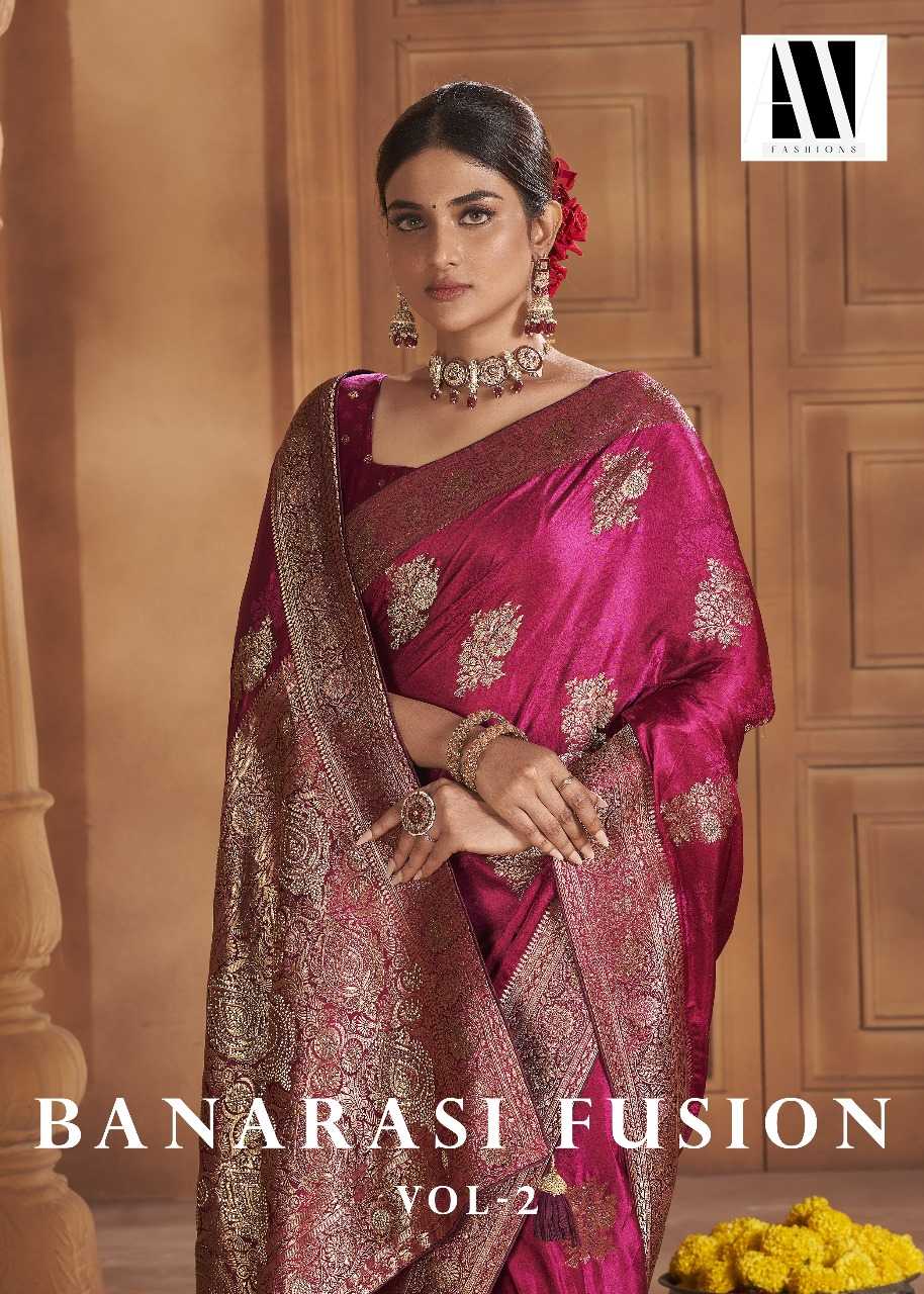 YNF SATIN SILK KESH235 BANARASI FUSION VOL 2 CLOTHING BRANDS WHOLESALE AV FASHION SAREES MANUFACTURER