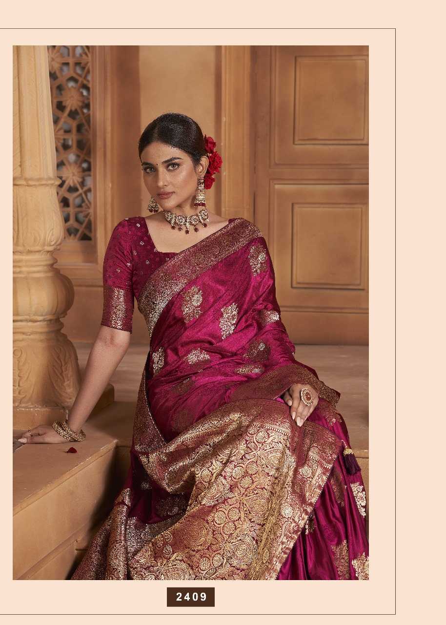 YNF SATIN SILK KESH235 BANARASI FUSION VOL 2 CLOTHING BRANDS WHOLESALE AV FASHION SAREES MANUFACTURER