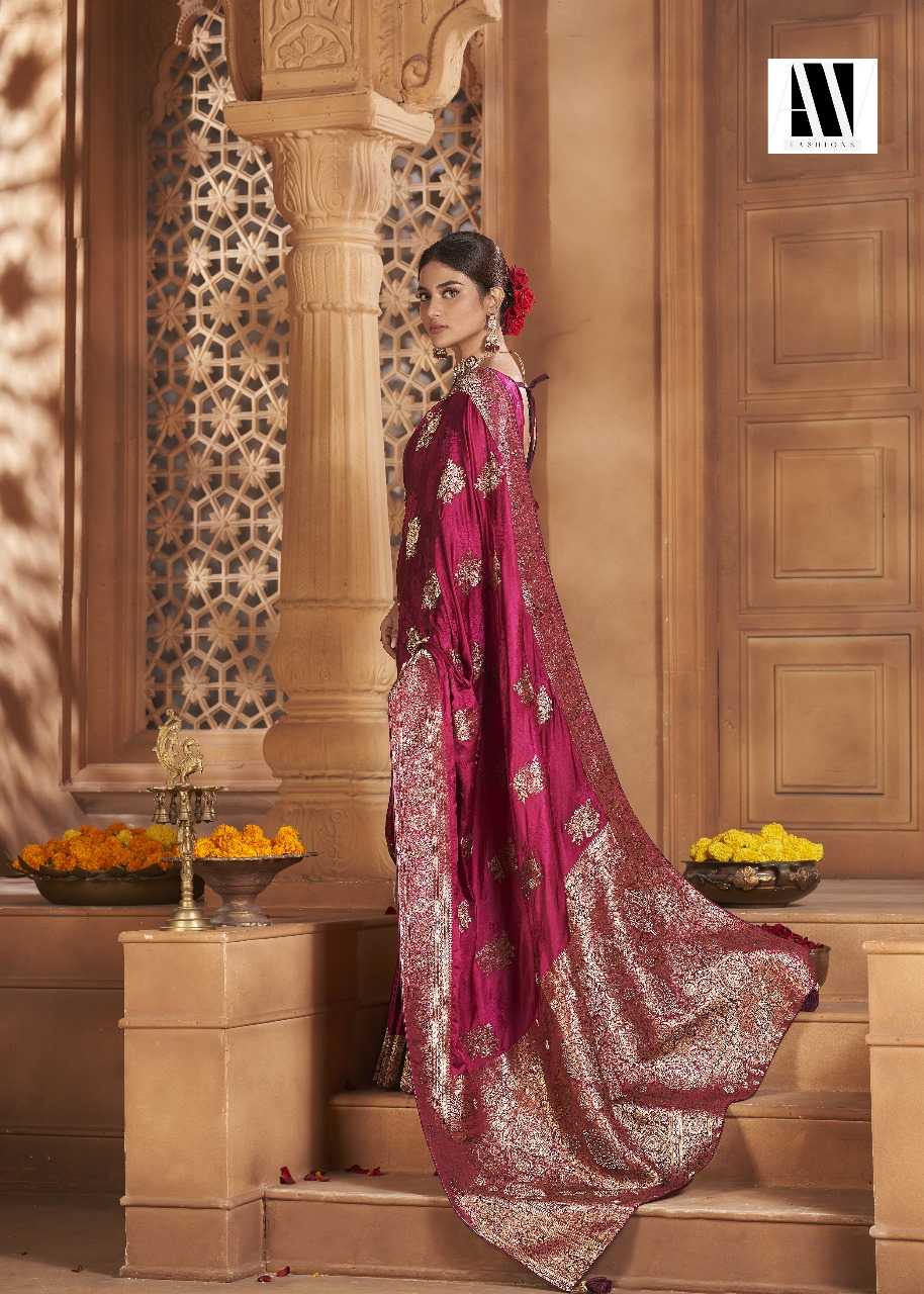 YNF SATIN SILK KESH235 BANARASI FUSION VOL 2 CLOTHING BRANDS WHOLESALE AV FASHION SAREES MANUFACTURER