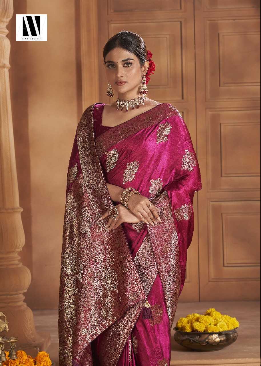 YNF SATIN SILK KESH235 BANARASI FUSION VOL 2 CLOTHING BRANDS WHOLESALE AV FASHION SAREES MANUFACTURER