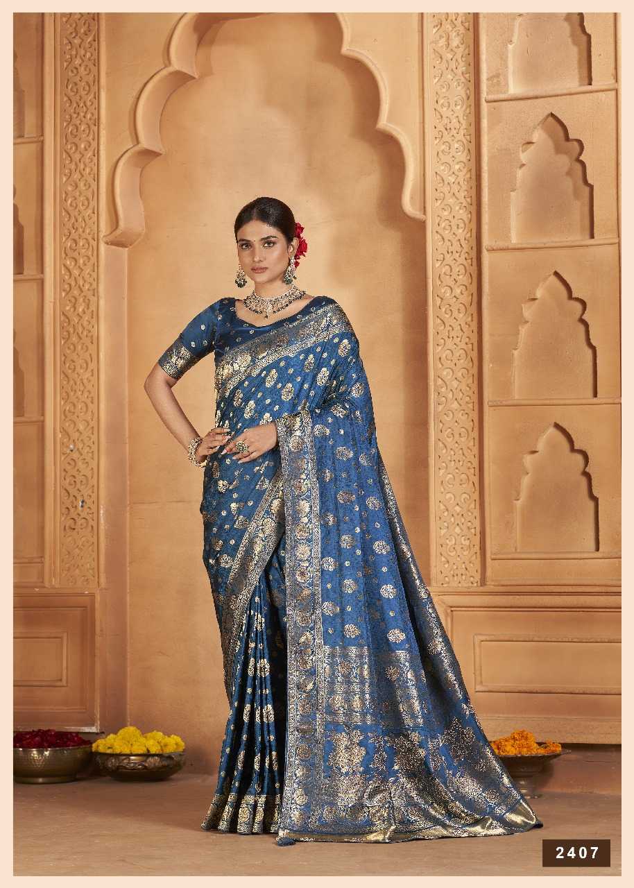 YNF SATIN SILK KESH235 BANARASI FUSION VOL 2 CLOTHING BRANDS WHOLESALE AV FASHION SAREES MANUFACTURER