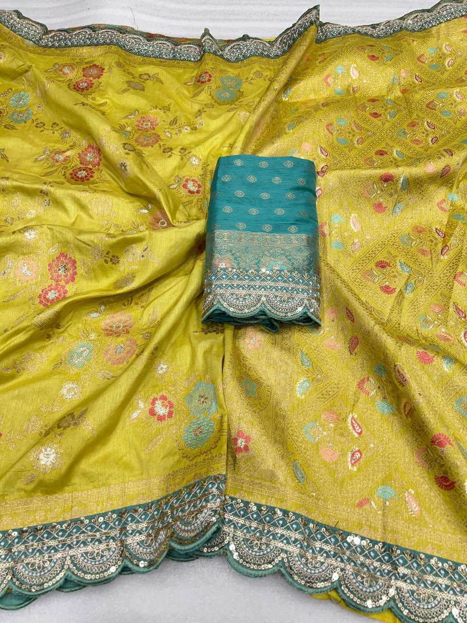 YNF SOFT DOLA KESH107 RNNC63 SAREES WHOLESALE DOLA SILK PURE ZARI SILK EMBROIDERED SILK SAREES MANUFACTURER