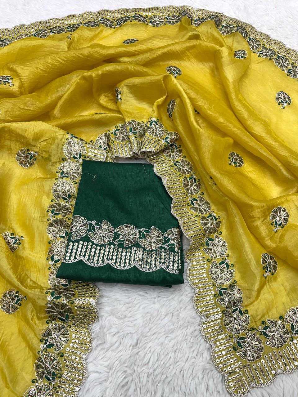 YNF SOFT GOLD CRUSH RIN202 561 SAREES WHOLESALE PARTY WEAR SEQUENCE EMBROIDERED SAREES MANUFACTURER