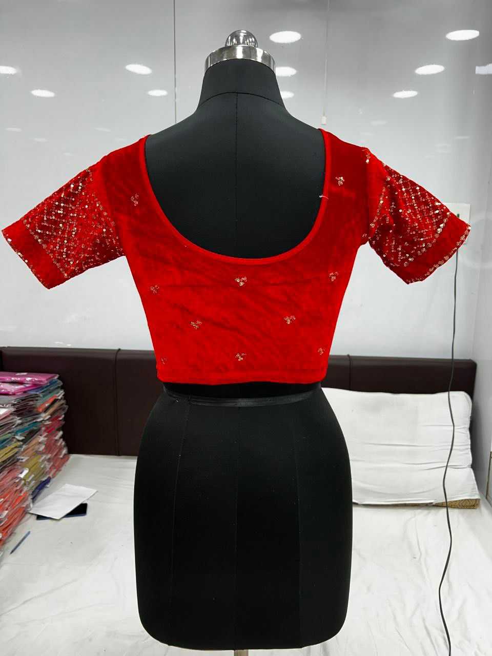 YNF VELVET KESH231 SAARA READYMADE BLOUSE WHOLESALE STRETCHABLE BLOUSE VELVET BLOUSE MANUFACTURER