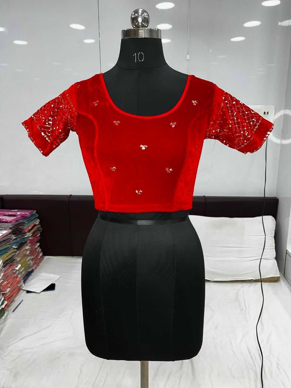 YNF VELVET KESH231 SAARA READYMADE BLOUSE WHOLESALE STRETCHABLE BLOUSE VELVET BLOUSE MANUFACTURER