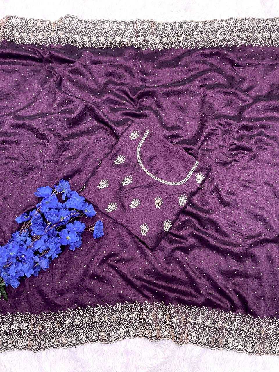 YNF VICHITRA SILK RIN143 420 SAREES WHOLESALE ZARI BORDER SILK EMBROIDERED SAREES MANUFACTURER