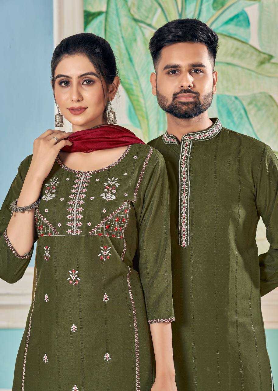 YNF VISCOSE RIN131 V13 COUPLE WEAR WHOLESALE MENS KURTA PAYJAM & FEMALE KURTIS BOTTOM MANUFACTURER