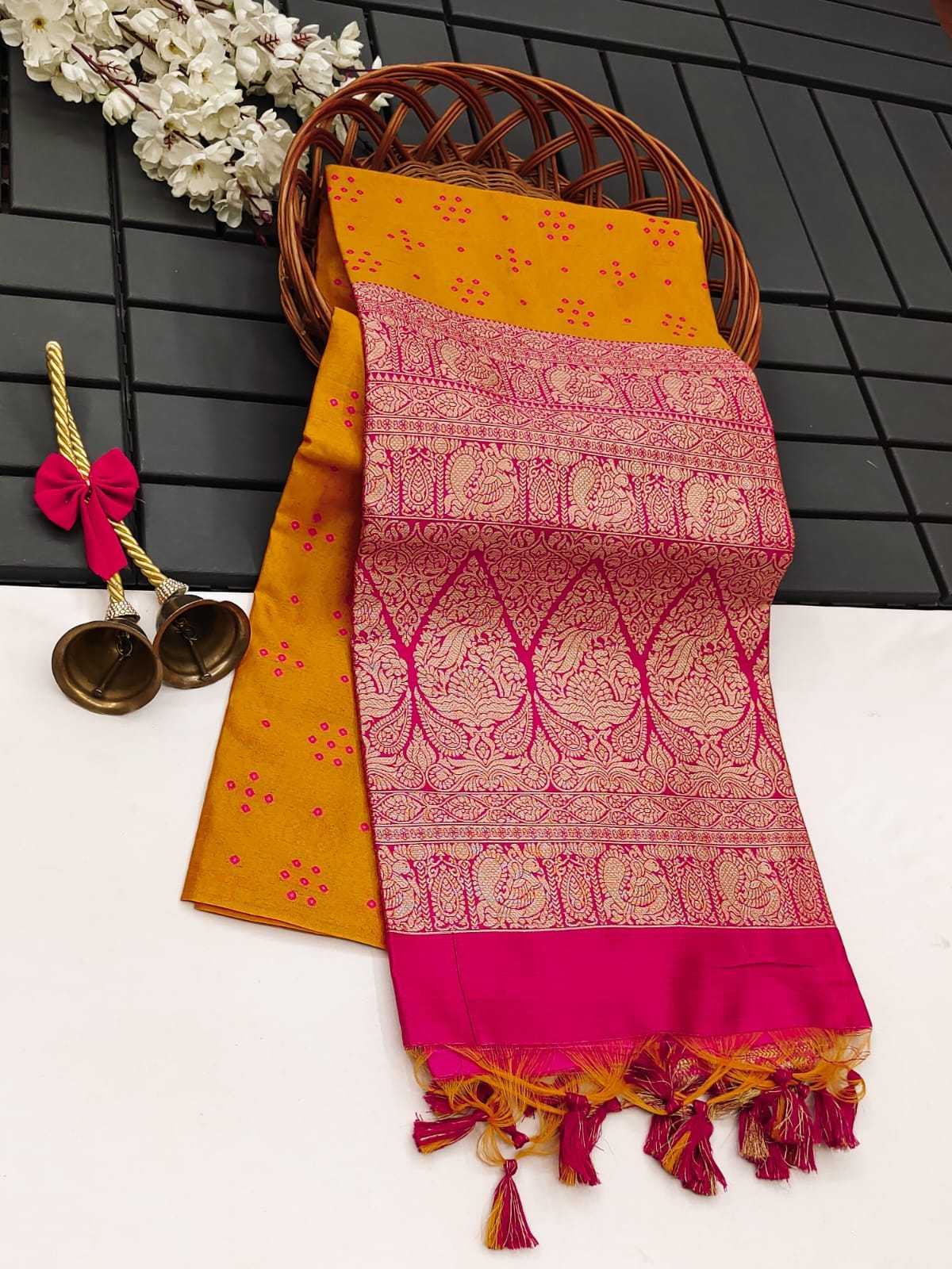 YNF BANDHANI KESH165 RBN47 SILK SAREE WHOLESALE TUSSAR SOFT SILK SILK SAREE MANUFACTURER