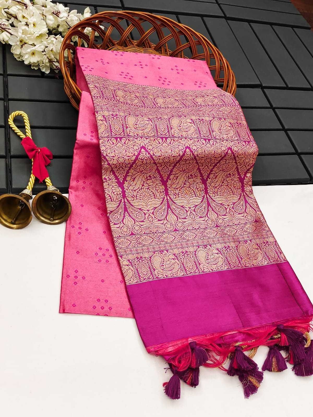 YNF BANDHANI KESH165 RBN47 SILK SAREE WHOLESALE TUSSAR SOFT SILK SILK SAREE MANUFACTURER