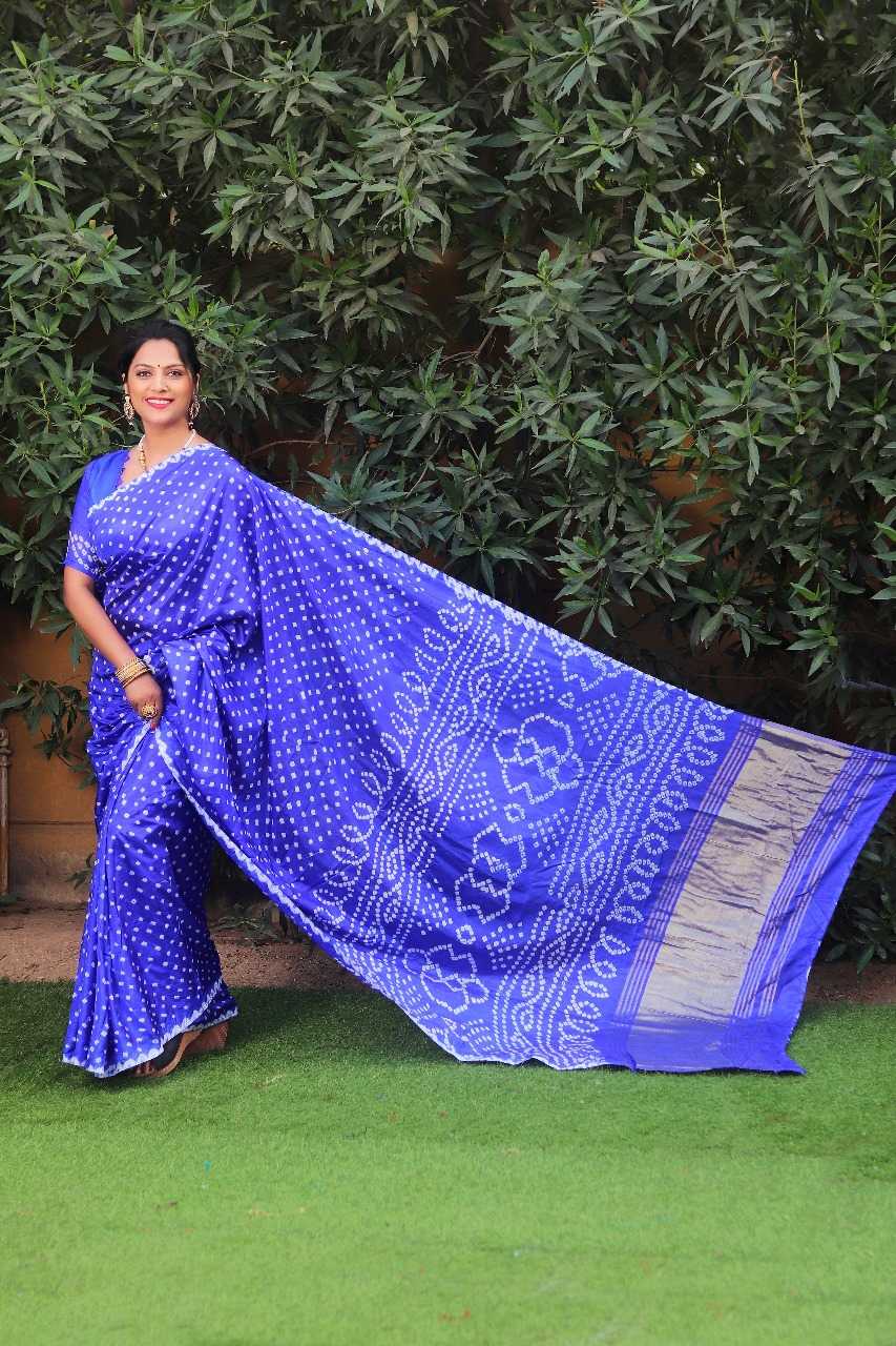 YNF BANDHANI SILK RIN144 SUHASINI SILK SAREES WHOLESALE BANDHANI GAJJI MODAL SILK SAREE FOR WEDDING SAREES MANUFACTURER