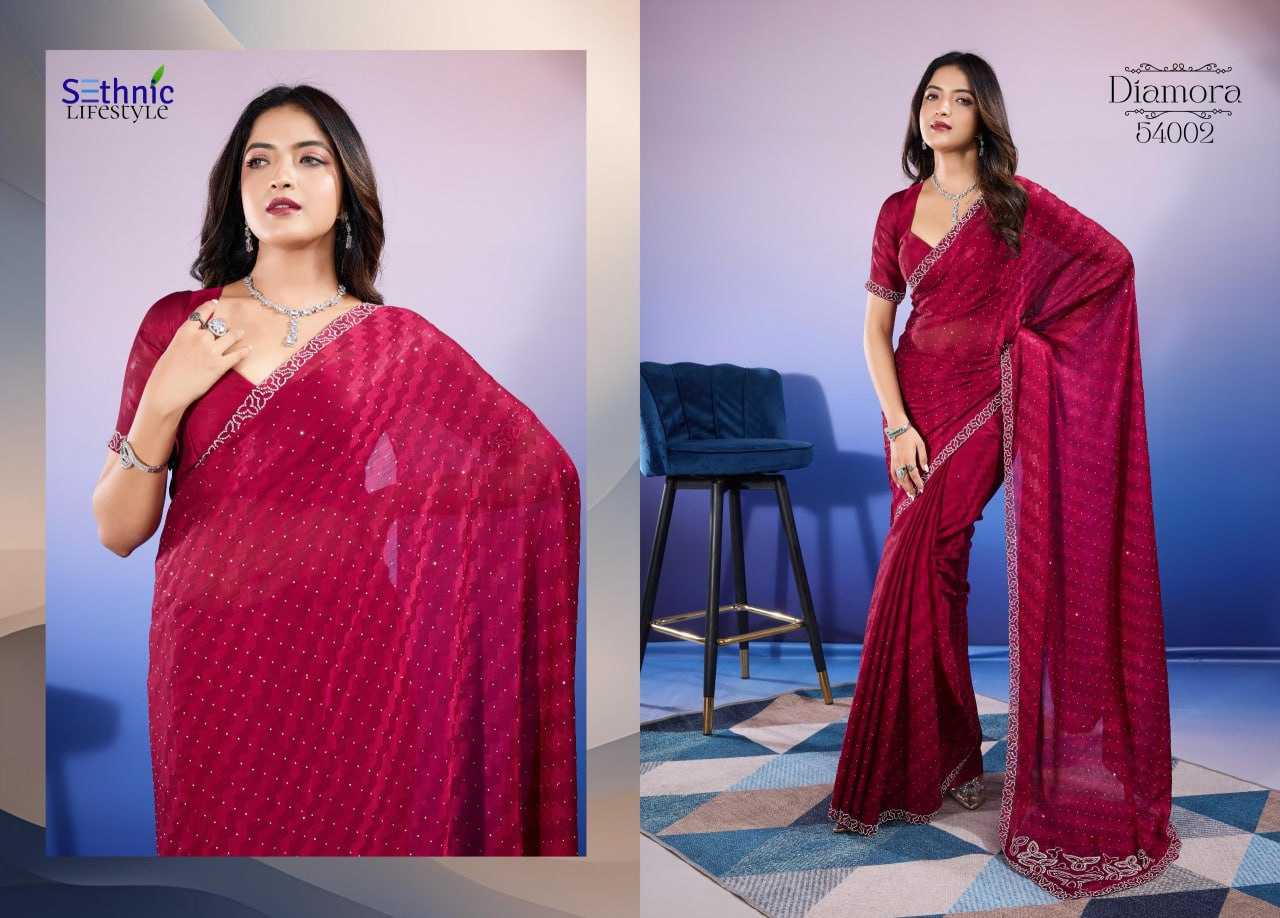 YNF CHIFFON Sethnic Lifestyle KESH113  Diamore CLOTHING BRANDS WHOLESALE SAREES MANUFACTURER