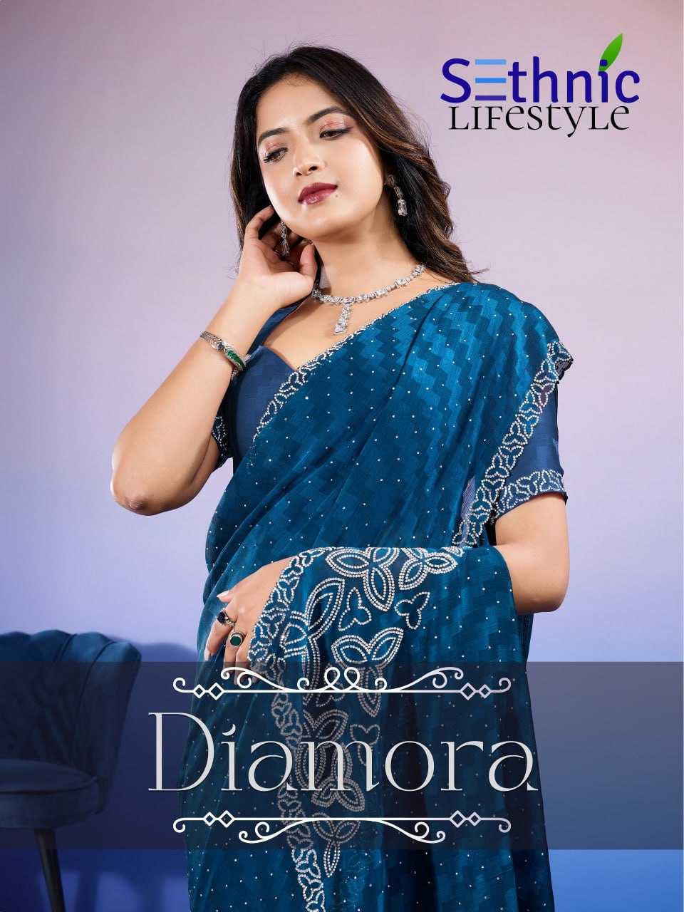 YNF CHIFFON Sethnic Lifestyle KESH113  Diamore CLOTHING BRANDS WHOLESALE SAREES MANUFACTURER