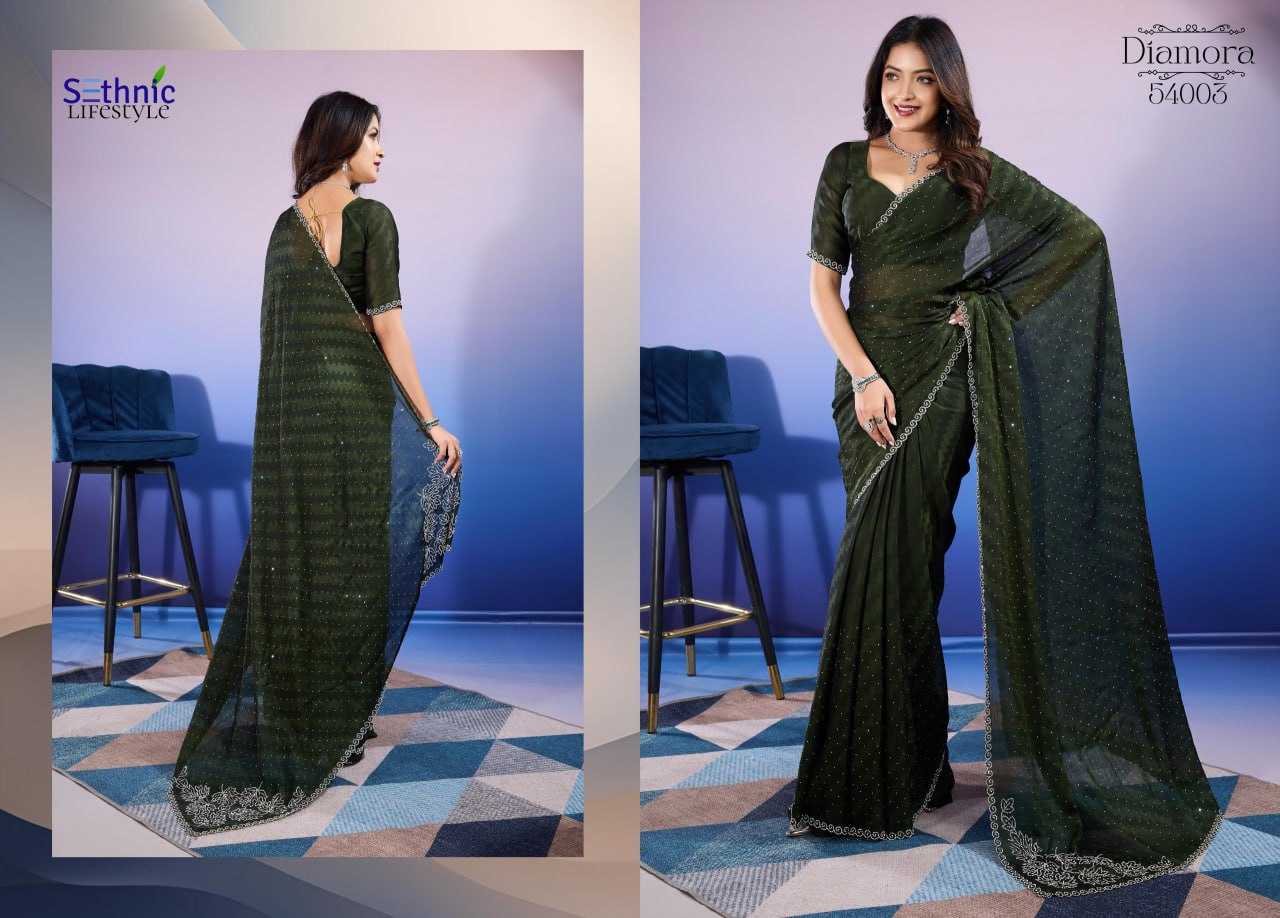 YNF CHIFFON Sethnic Lifestyle KESH113  Diamore CLOTHING BRANDS WHOLESALE SAREES MANUFACTURER