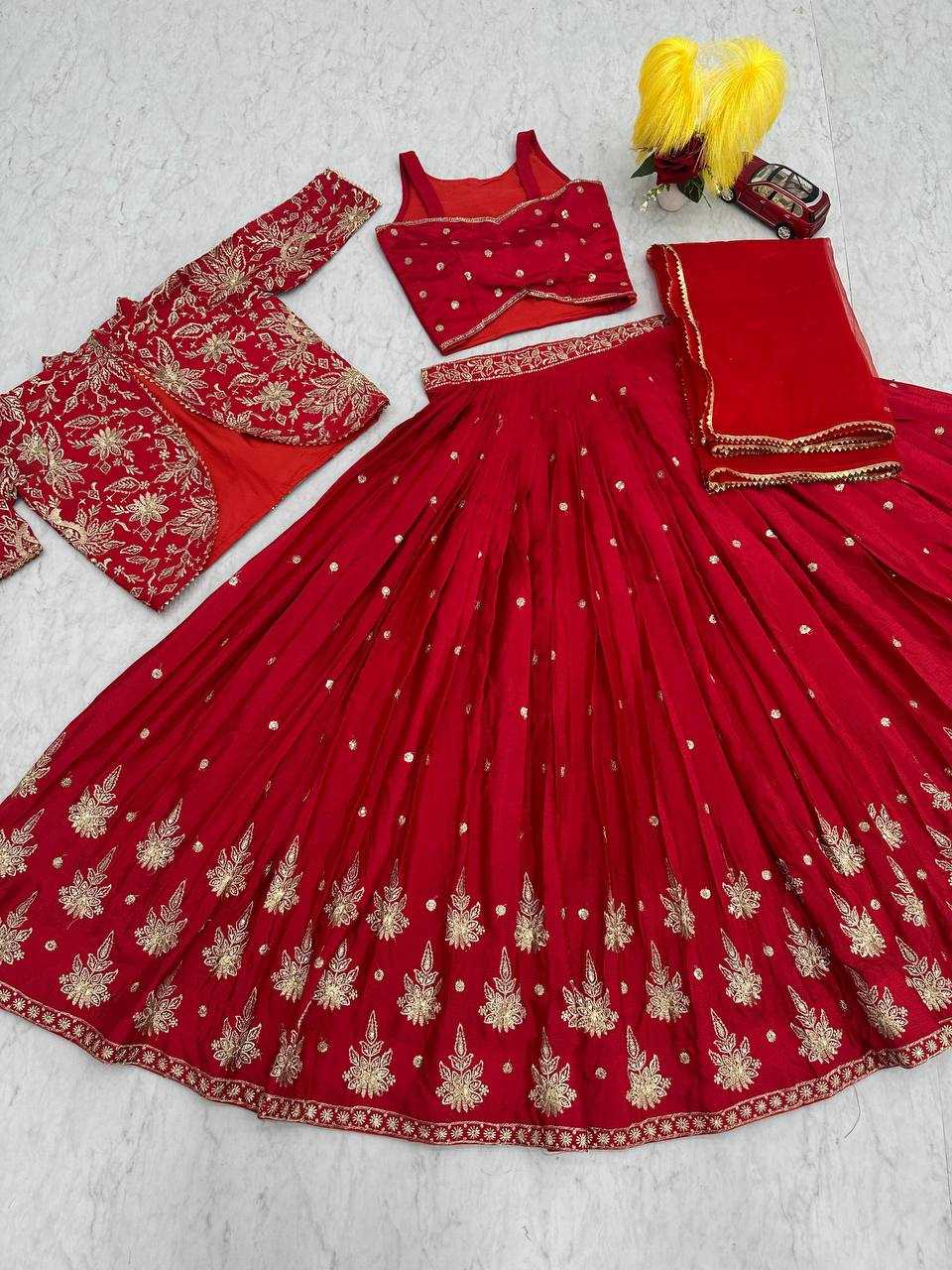 YNF CHINON KESH120 208 LEHENGAS WHOLESALE DESIGNER WEDDING EMBROIDERED JACKET STYLE SEQUINS LEHENGAS MANUFACTURER