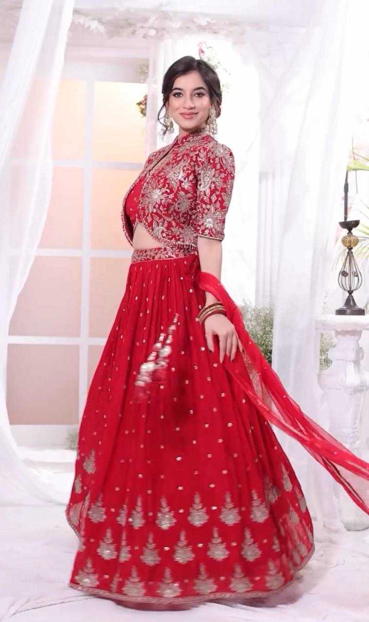 YNF CHINON KESH120 208 LEHENGAS WHOLESALE DESIGNER WEDDING EMBROIDERED JACKET STYLE SEQUINS LEHENGAS MANUFACTURER