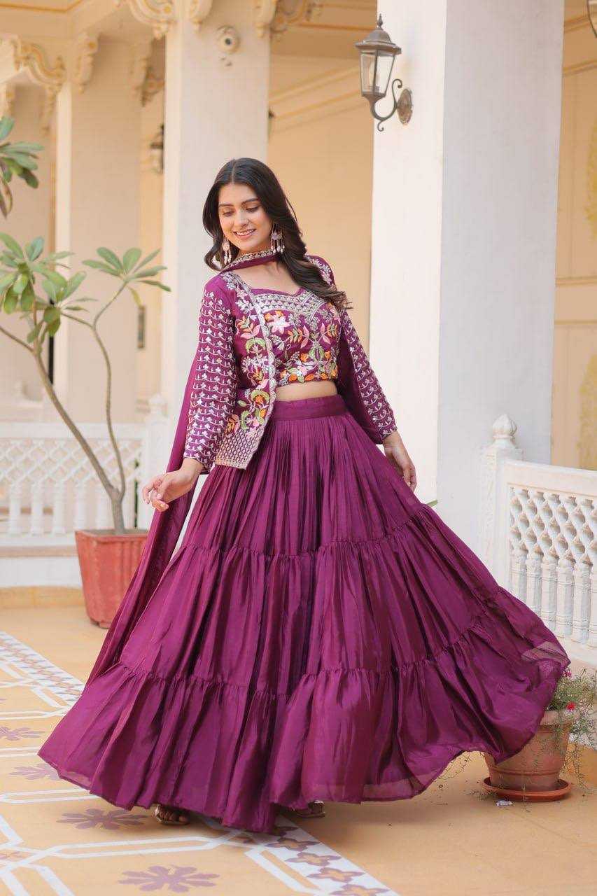 YNF CHINON KESH127 063 LEHENGAS WHOLESALE EMBROIDERED JACKET STYLE WEDDING LEHENGAS MANUFACTURER