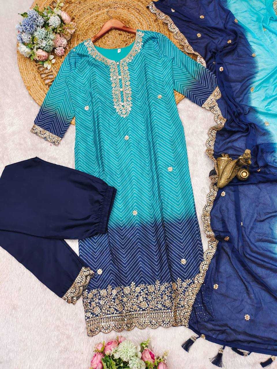 YNF CHINON KESH211 LDY112 SUITS & DRESSES WHOLESALE EMBROPIDERY PRINTED BANDHANI WEDDING SUITS MANUFACTURE