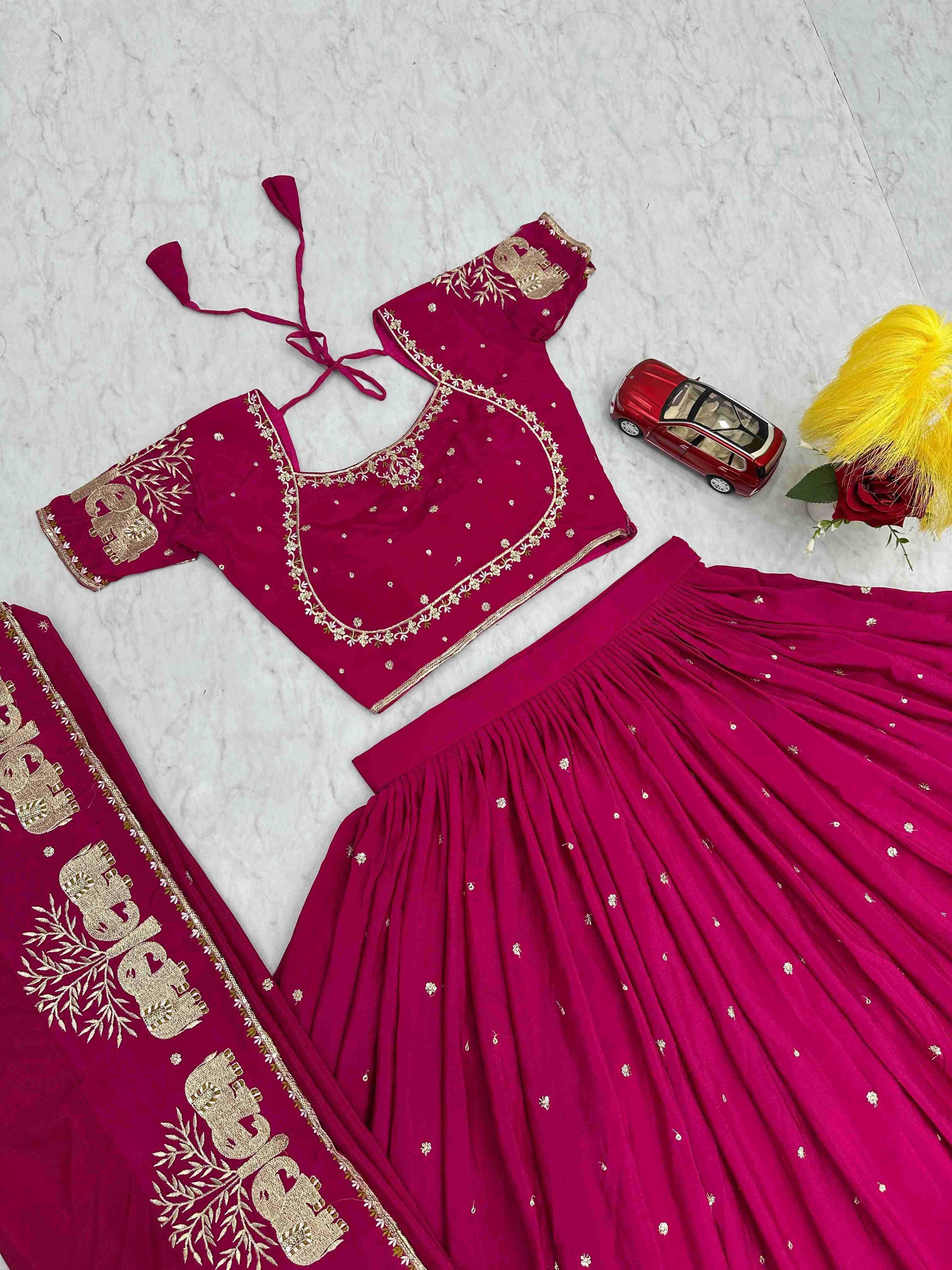 YNF CHINON KESH392 VAI05 LEHENGAS WHOLESALE EMBROIDERED THREAD WORK SEQUINS LEHENGAS MANUFACTURER