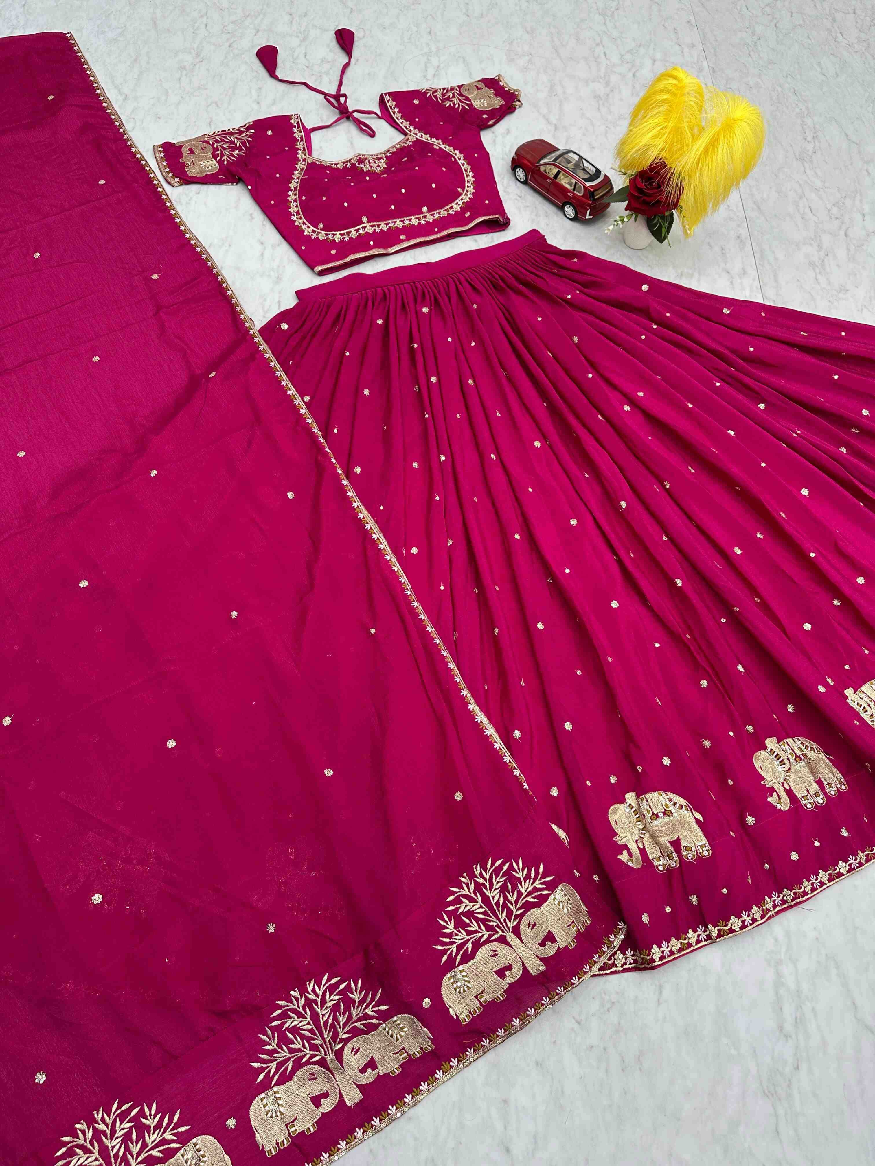 YNF CHINON KESH392 VAI05 LEHENGAS WHOLESALE EMBROIDERED THREAD WORK SEQUINS LEHENGAS MANUFACTURER