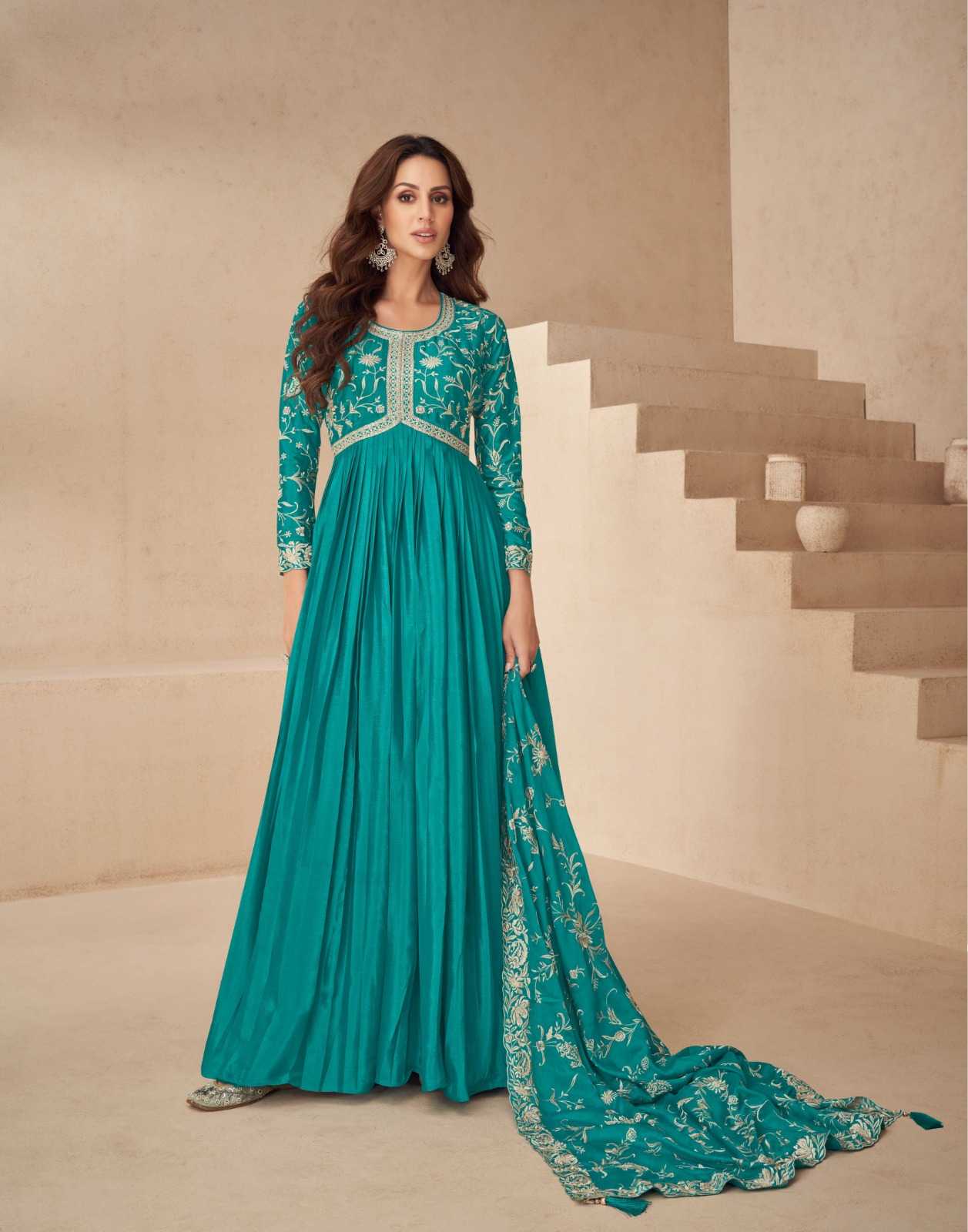 YNF CHINON SILK AASHIRWAD KESH233 KAYSERIA CLOTHING BRANDS WHOLESALE GOWN MANUFACTURER