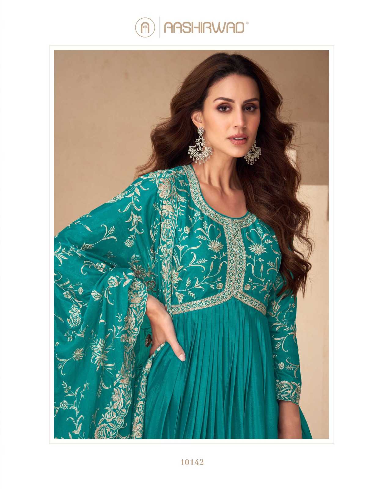 YNF CHINON SILK AASHIRWAD KESH233 KAYSERIA CLOTHING BRANDS WHOLESALE GOWN MANUFACTURER