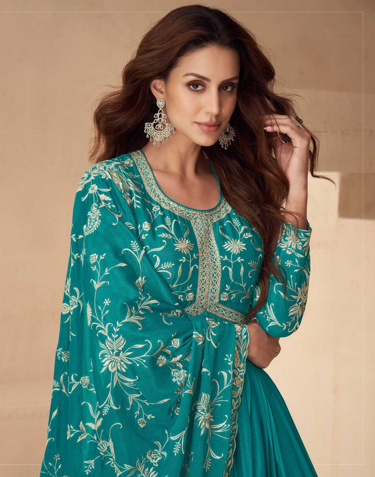 YNF CHINON SILK AASHIRWAD KESH233 KAYSERIA CLOTHING BRANDS WHOLESALE GOWN MANUFACTURER