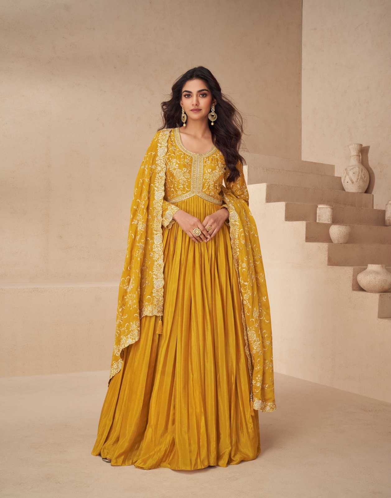 YNF CHINON SILK AASHIRWAD KESH233 KAYSERIA CLOTHING BRANDS WHOLESALE GOWN MANUFACTURER