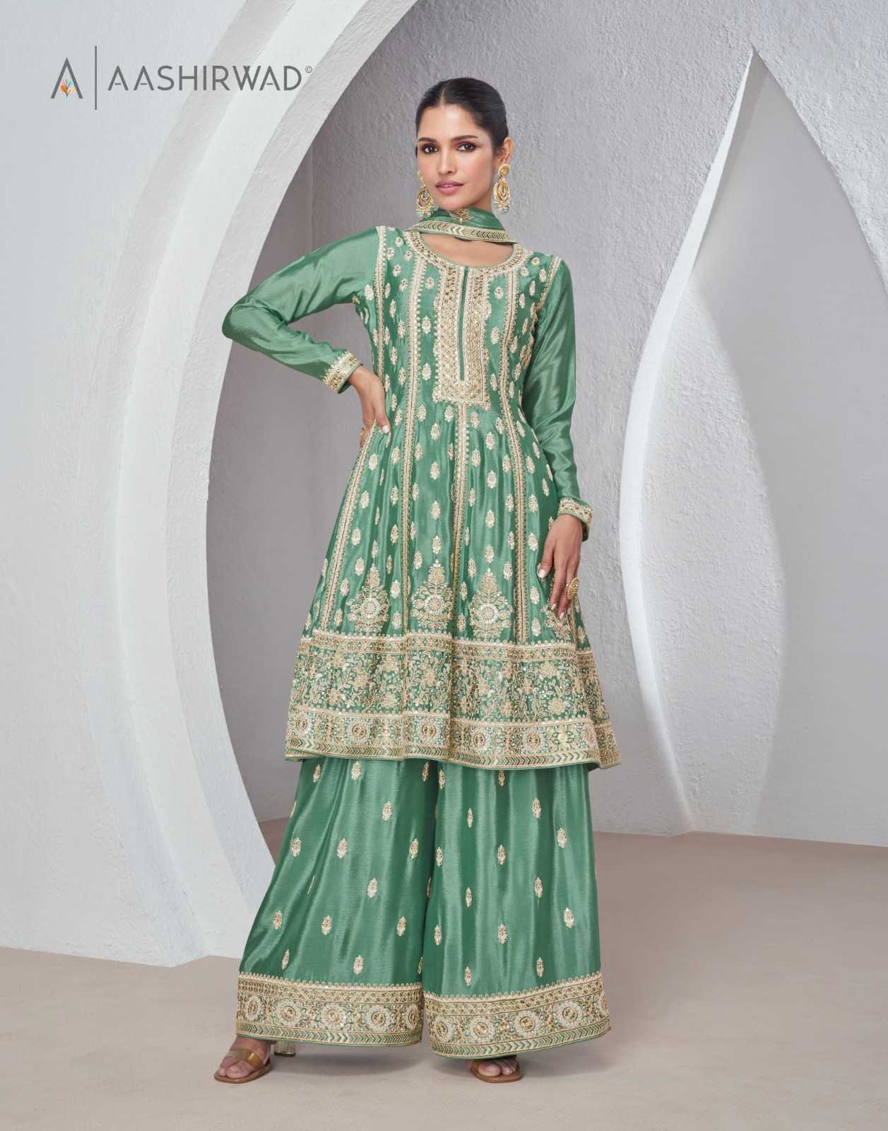 YNF CHINON SILK AASHIRWAD KESH233 SAJDA CLOTHING BRANDS WHOLESALE SUITS MANUFACTURER