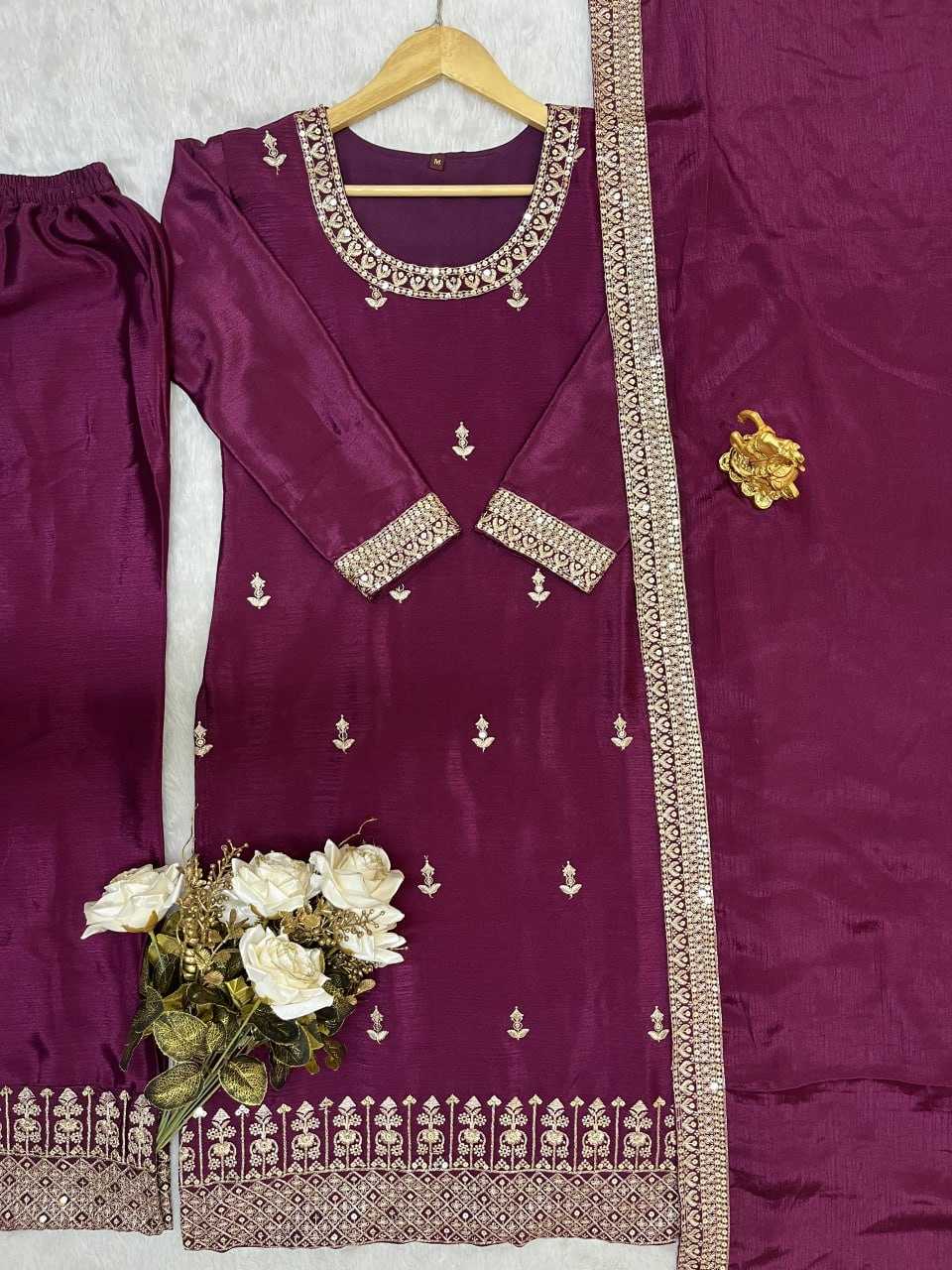 YNF CHINON SILK KESH247 7030 SUITS & DRESSES WHOLESALE EMBROPIDERY SHARARA SALWAR SILK PARTY WEDDING SUITS MANUFACTURE