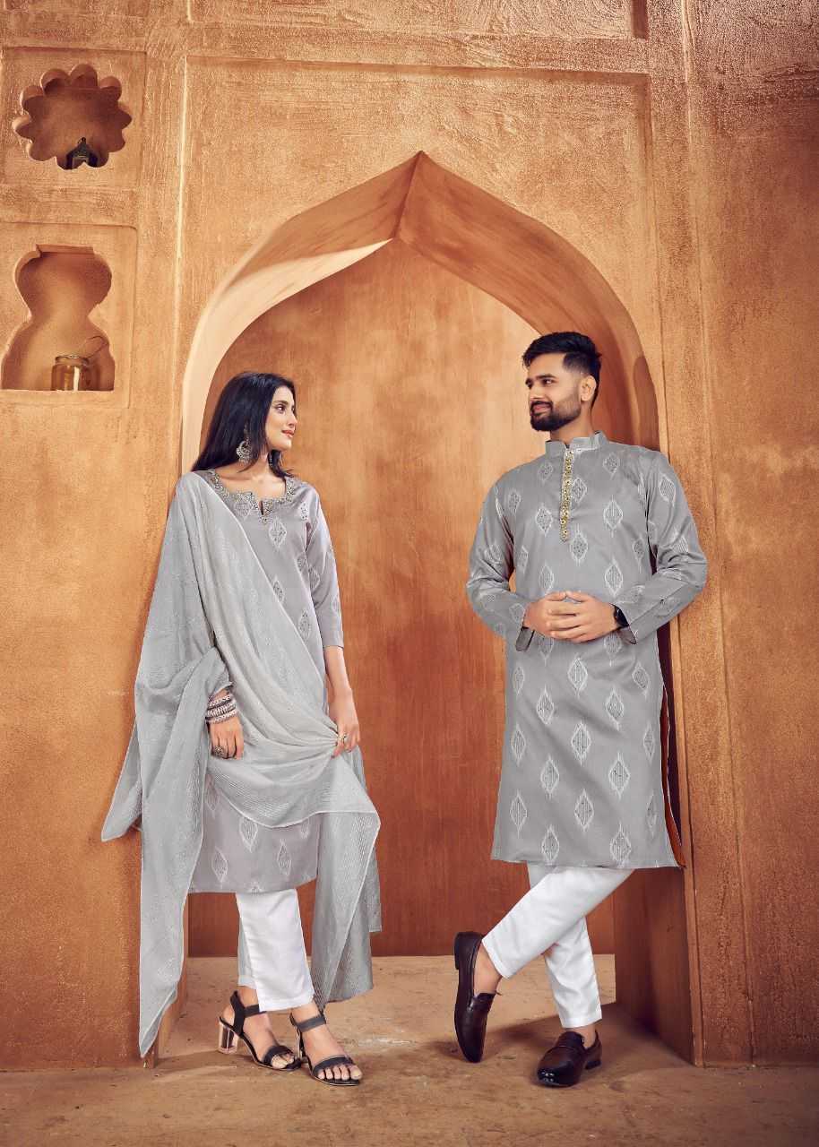 YNF COTTON RIN131 11 COUPLE WEAR WHOLESALE MENS KURTA PAYJAM & FEMALE KURTIS BOTTOM MANUFACTURER