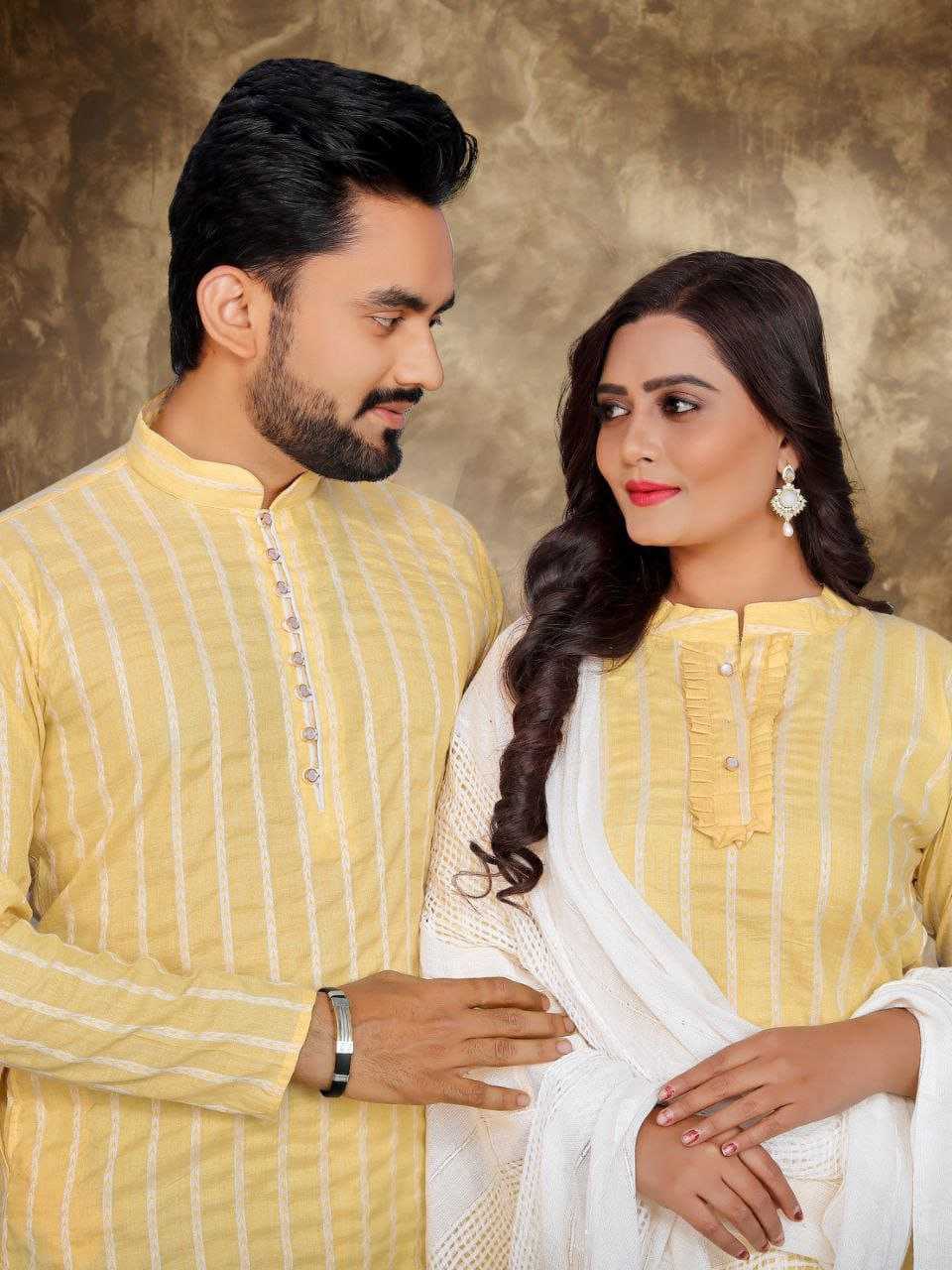 YNF COTTON RIN191 Madhu-Baala COUPLE WEAR WHOLESALE MENS KURTA PAYJAM & FEMALE KURTIS BOTTOM MANUFACTURER