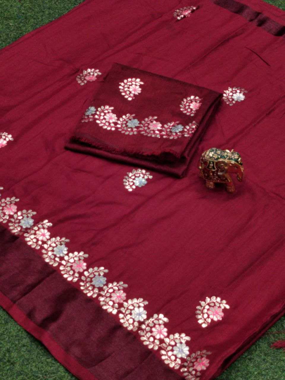 YNF DOLA SILK KESH179 AHB107 SILK SAREES WHOLESALE DOLA SILK ZARI BORDERED SILK MAROON SILK SAREES MANUFACTURER