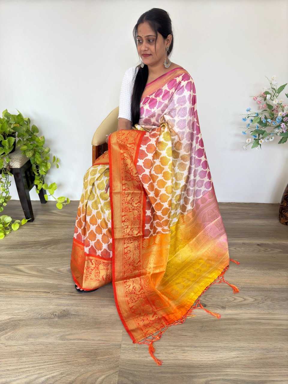 YNF DOLA SILK KESH240 970 SAREES WHOLESALE DOLA SILK PRINTED SILK ZARI BORDER SILK PATOLA SAREES MANUFACTURER