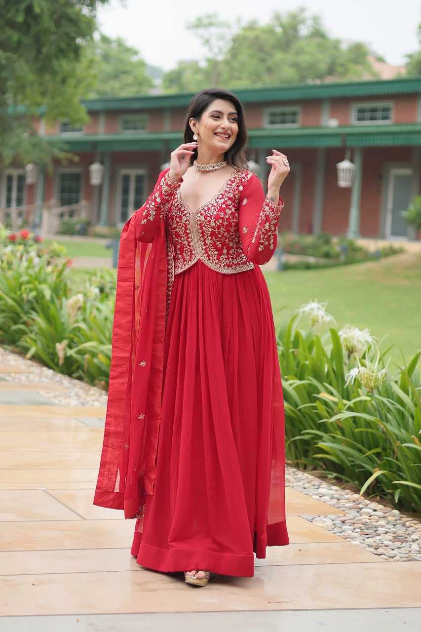 YNF FAUX BLOOMING KESH132 9202 GOWNS WHOLESALE WEDDING EMBROIDERY ANARKALI GOWNS MANUFACTURER