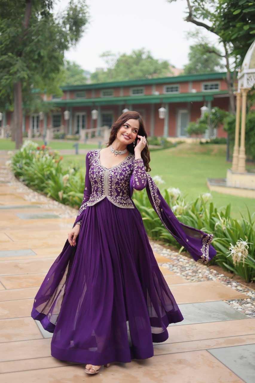 YNF FAUX BLOOMING KESH132 9202 GOWNS WHOLESALE WEDDING EMBROIDERY ANARKALI GOWNS MANUFACTURER